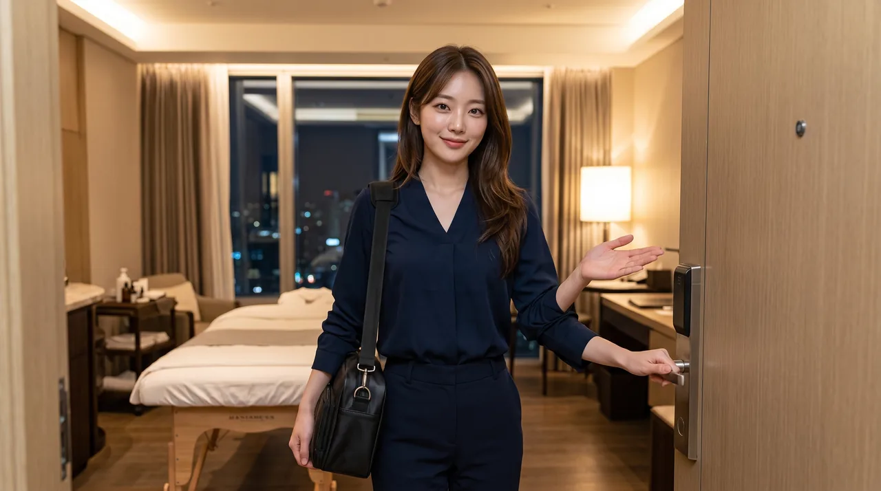 아산 출장마사지 이용 이미지 2 — 오일·타월 세팅과 방문 관리